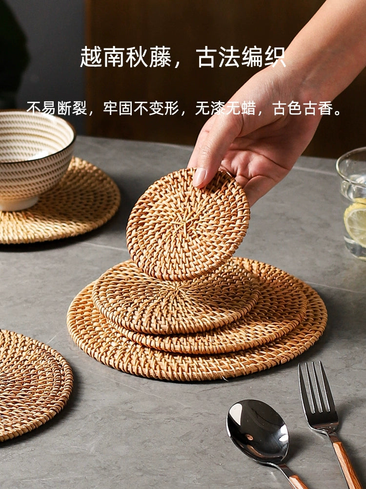 Rattan 2-in-1 Insulation Mat and Coaster