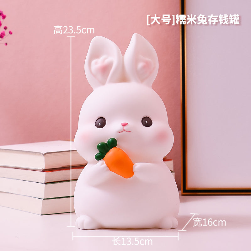 Cute Carrot-Holding Rabbit Decor