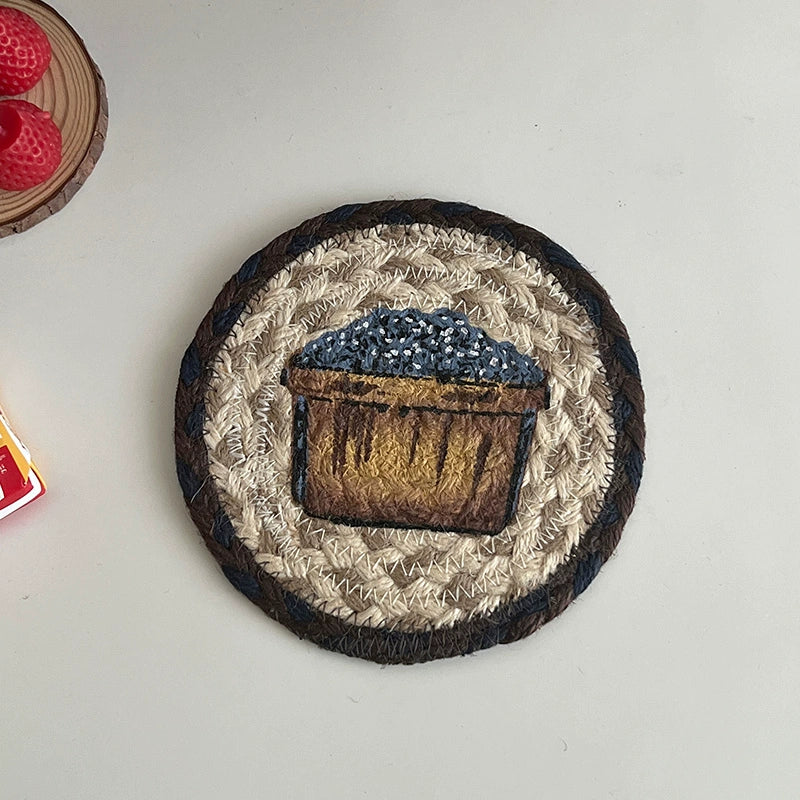 Rustic Charm: Hand-Woven Coaster