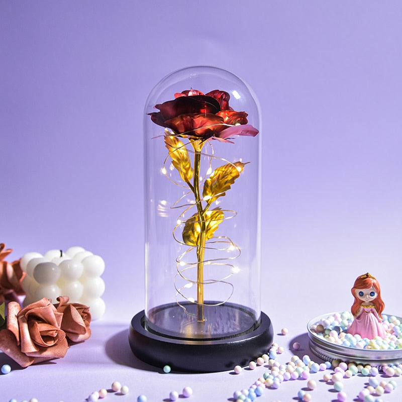 Red Rose Glass Dome Trending Gift