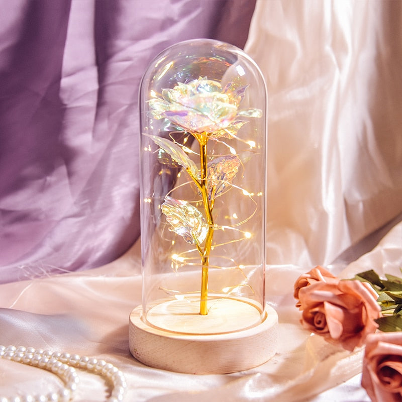 Lighted Rose Glass Dome Best Gift Idea