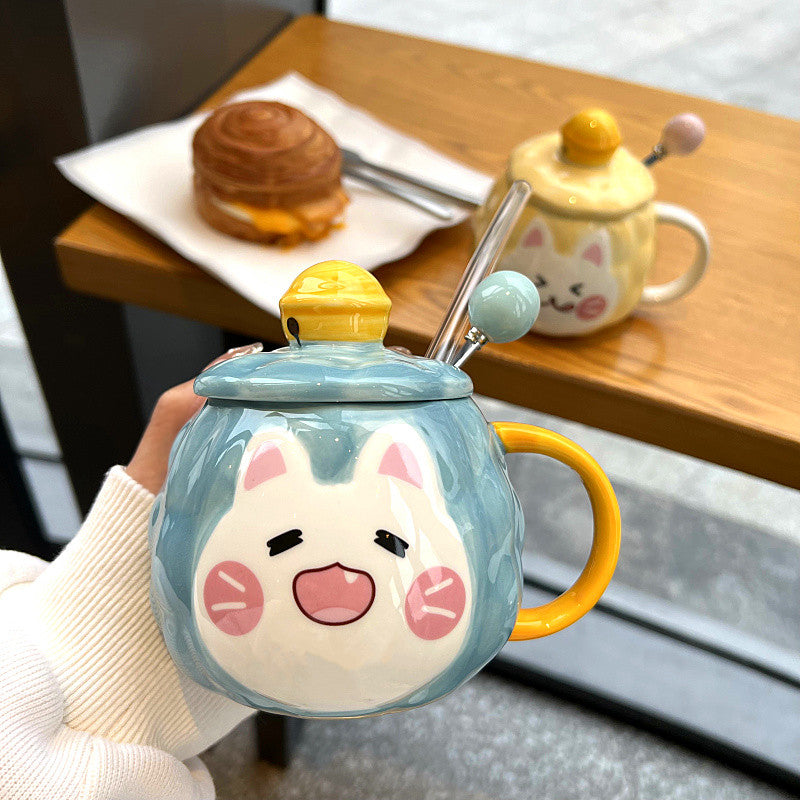 Lucky Cat Ceramic Coffee Cup Set