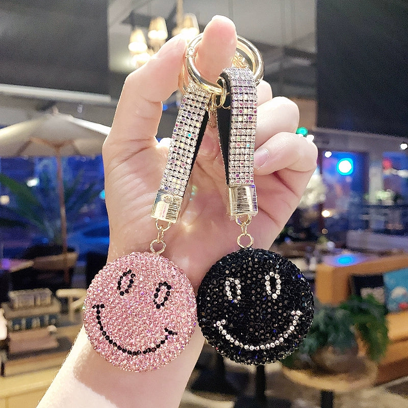 Diamond-Studded Smiley Key Chain