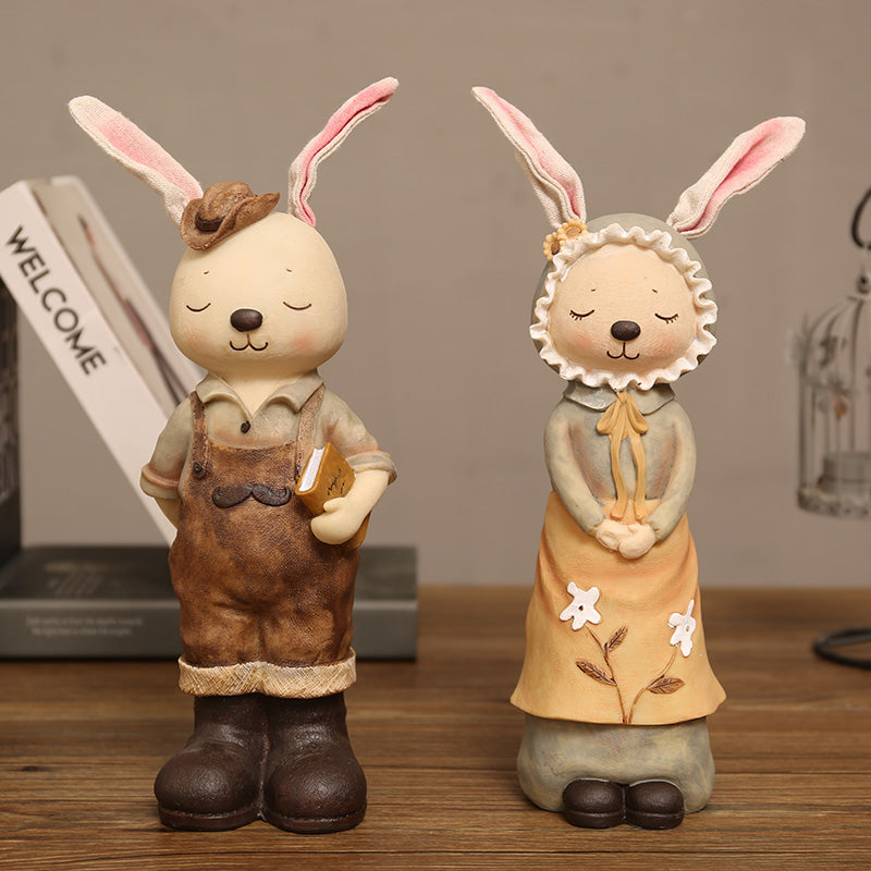 Artsy Wooden Bunny Desktop Ornaments