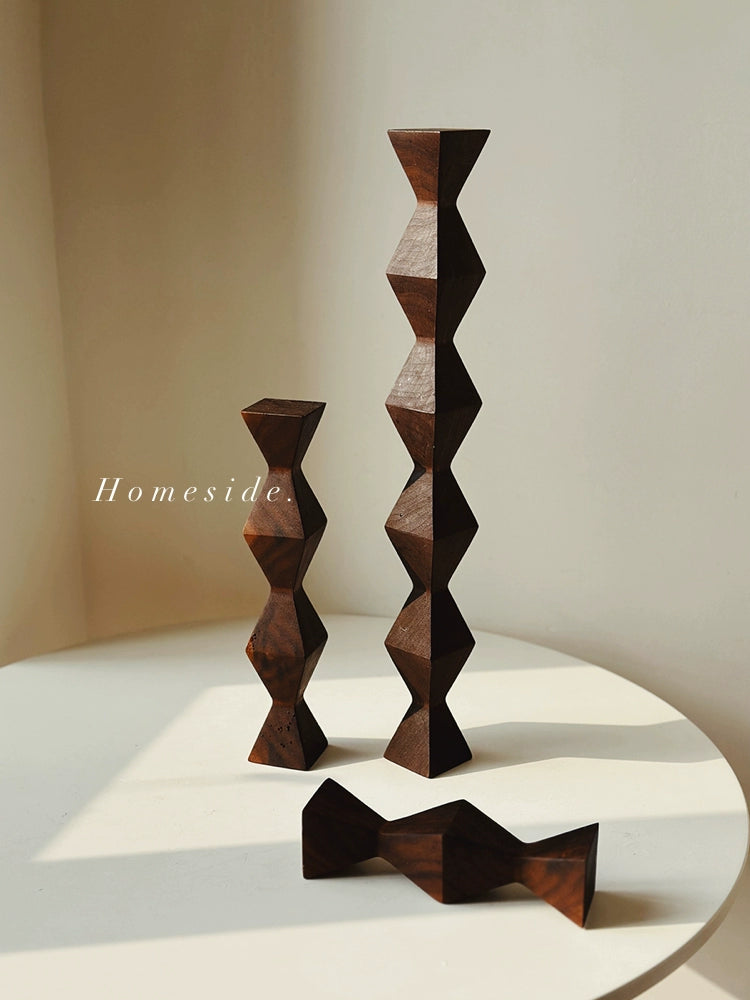 Nordic Elegance: Geometric Wooden Ornaments