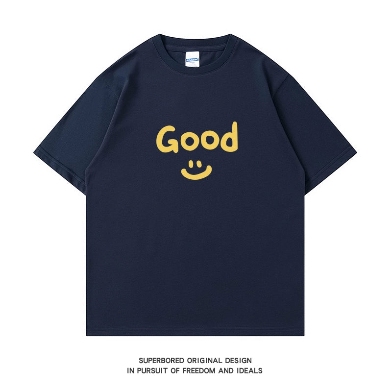 Casual Chic Smiling Face Print Tee